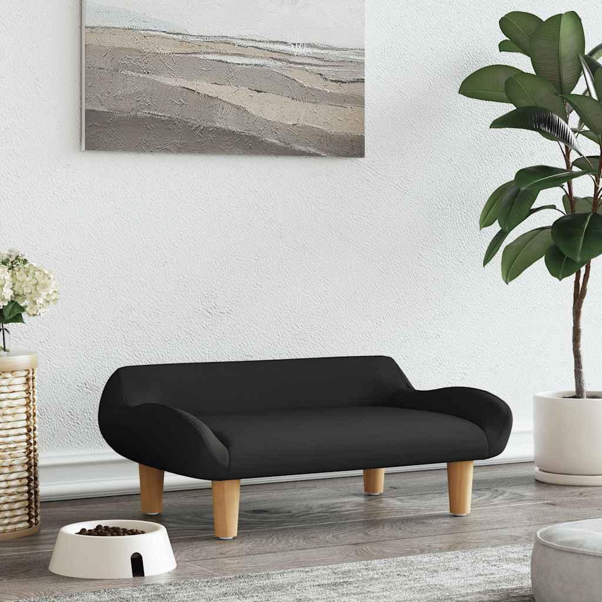 VIDAXL Lit pour chien noir 70x40x24 cm tissu