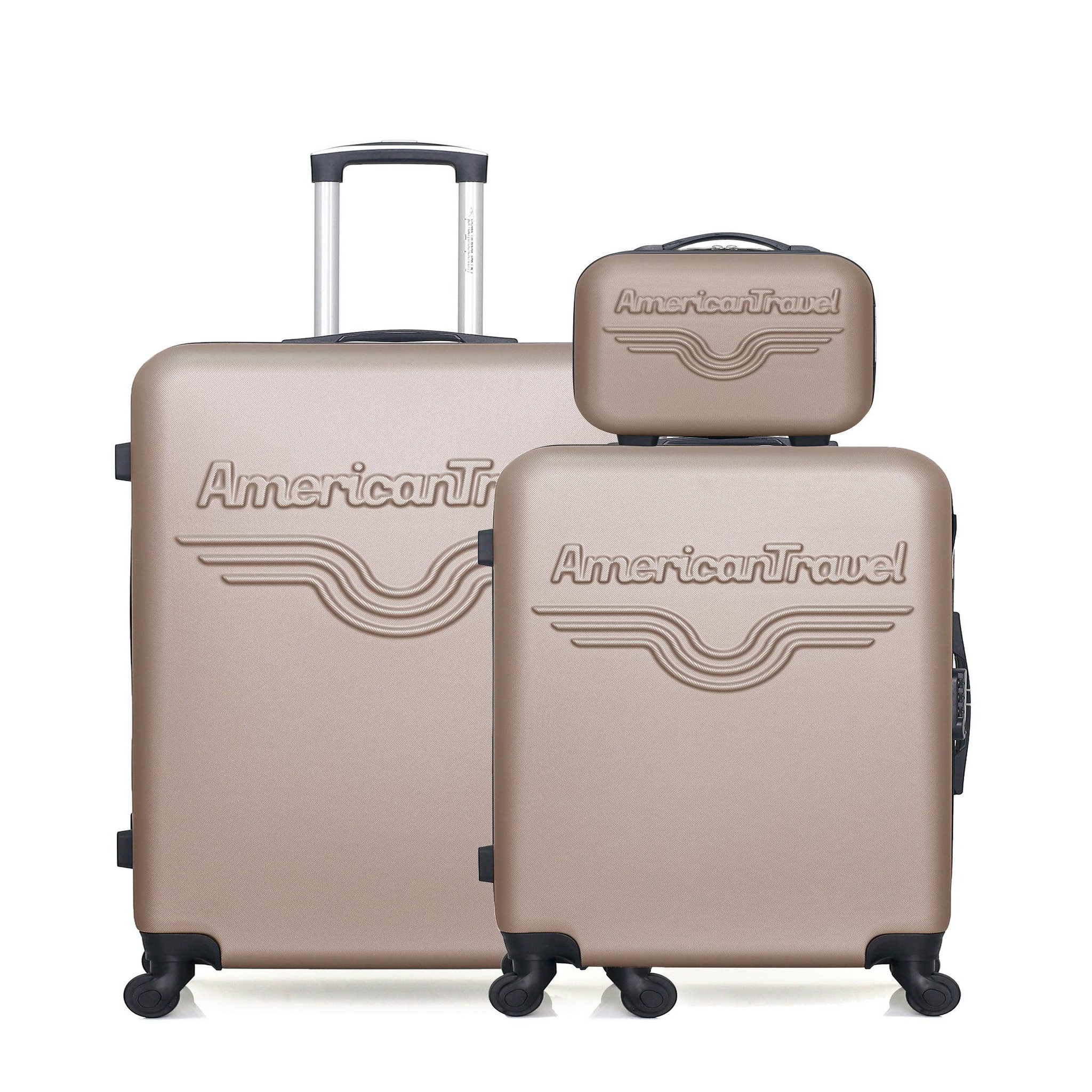 AMERICAN TRAVEL American travel - lot de 3 - valise grand format, valise weekend et vanity chelsea