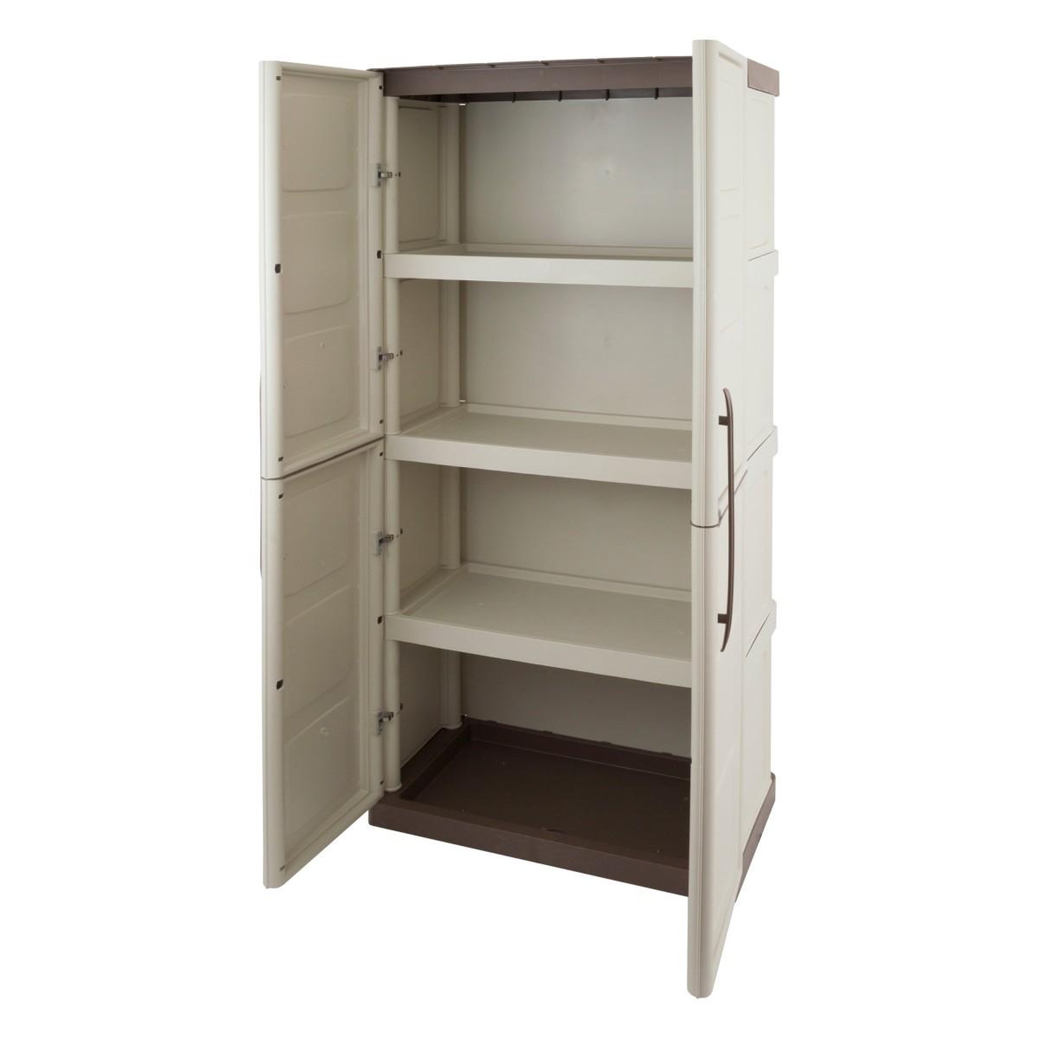 Voir la diapositive 2 : INTEC Armoire de rangement haute 2 portes 3 étagères - 70 x 39 x 165 cm - armoire intérieur/exterieur résistante intec