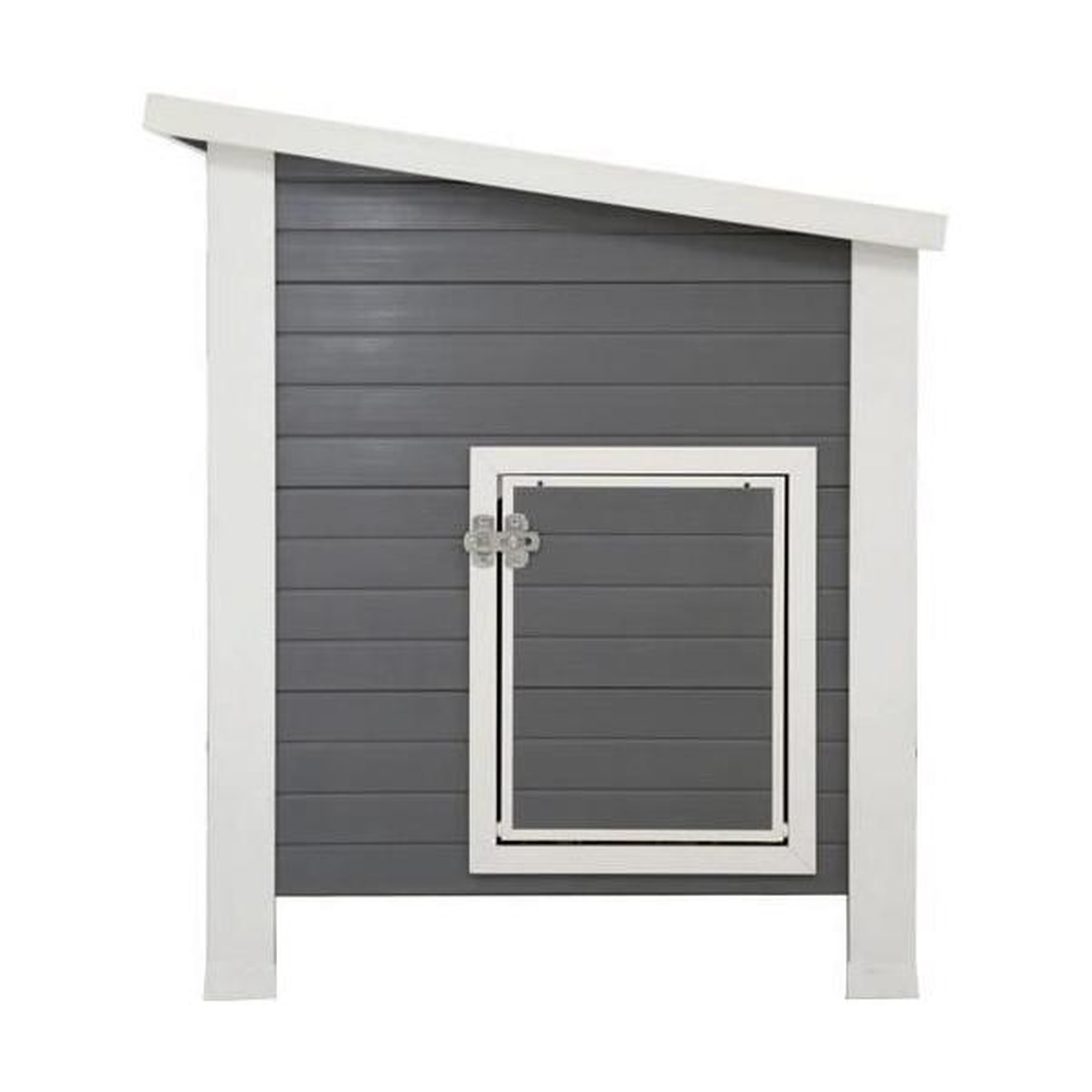 Voir la diapositive 3 : KERBL Kerbl Poulailler Barney Plastique 2-4 poules - 137x73x83 cm - Gris et blanc - 60% PVC 40% bois