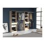 Voir la diapositive 3 : EKIPA EKIPA Dressing extensible - 2 colonnes avec 2 tiroirs et 10 étageres + 4 penderies - Décor chene - L 320 x P 40 x H 200 cm - D