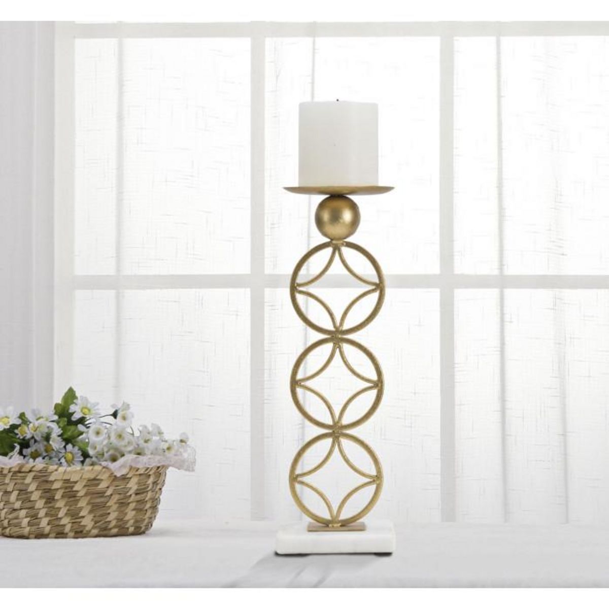 Paris Prix Bougeoir Design en Métal  Étoiles  32cm Or