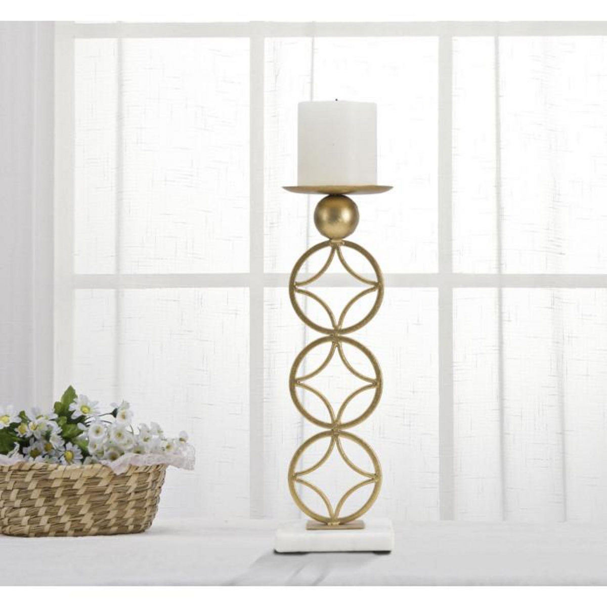 Paris Prix Bougeoir Design en Métal  Étoiles  32cm Or