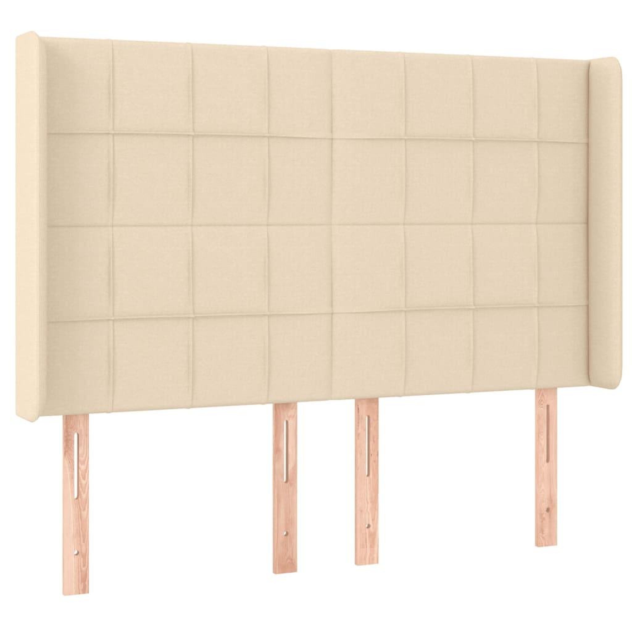 Voir la diapositive 3 : VIDAXL Tete de lit a LED Creme 147x16x118/128 cm Tissu