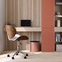 Voir la diapositive 5 : Rendez vous déco Chaise de bureau pivotante en cuir synthétique blanc 79-91cm-Baudoin