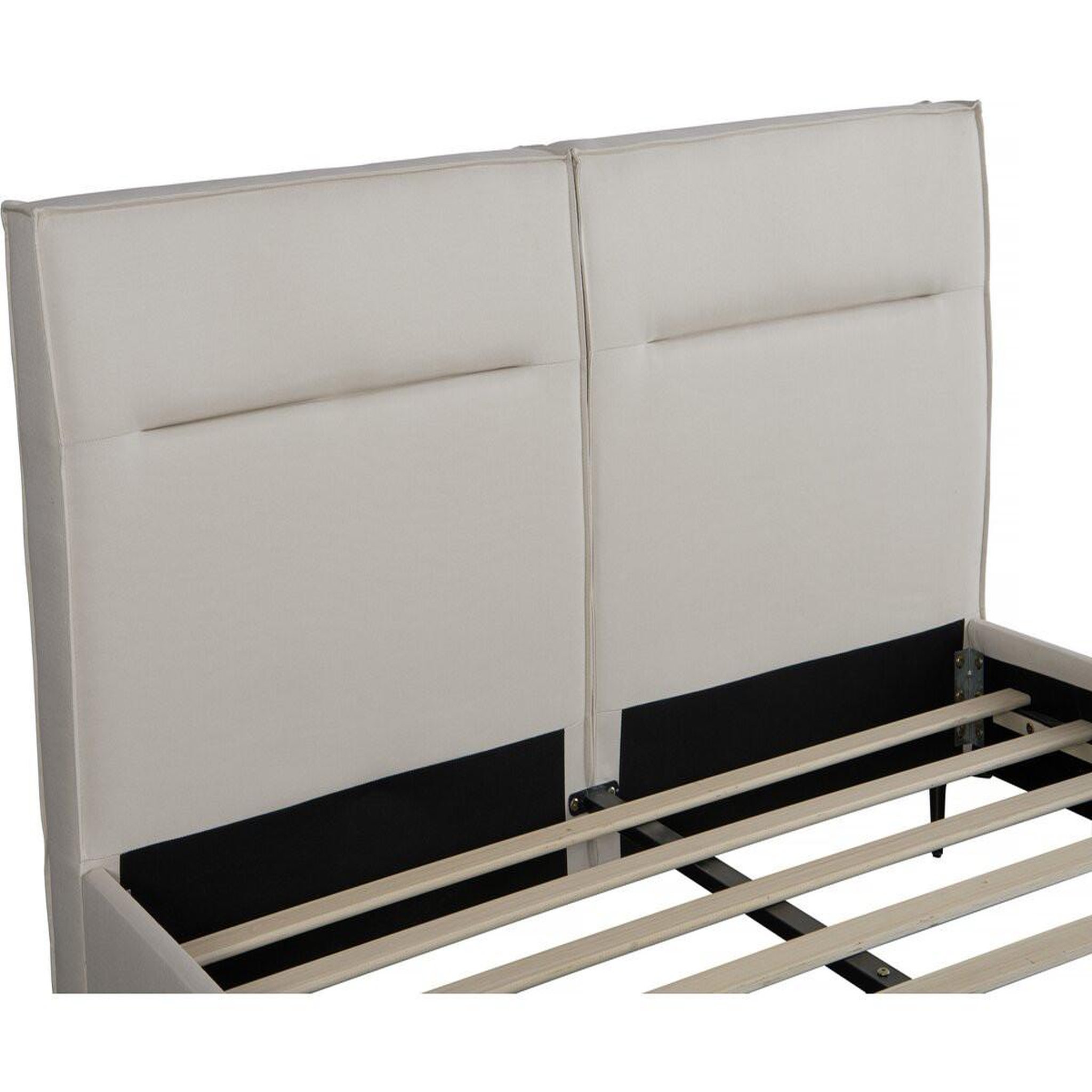 Voir la diapositive 4 : Habitat et Jardin Lit double en tissu design  moritz  - 140 x 190 cm - beige
