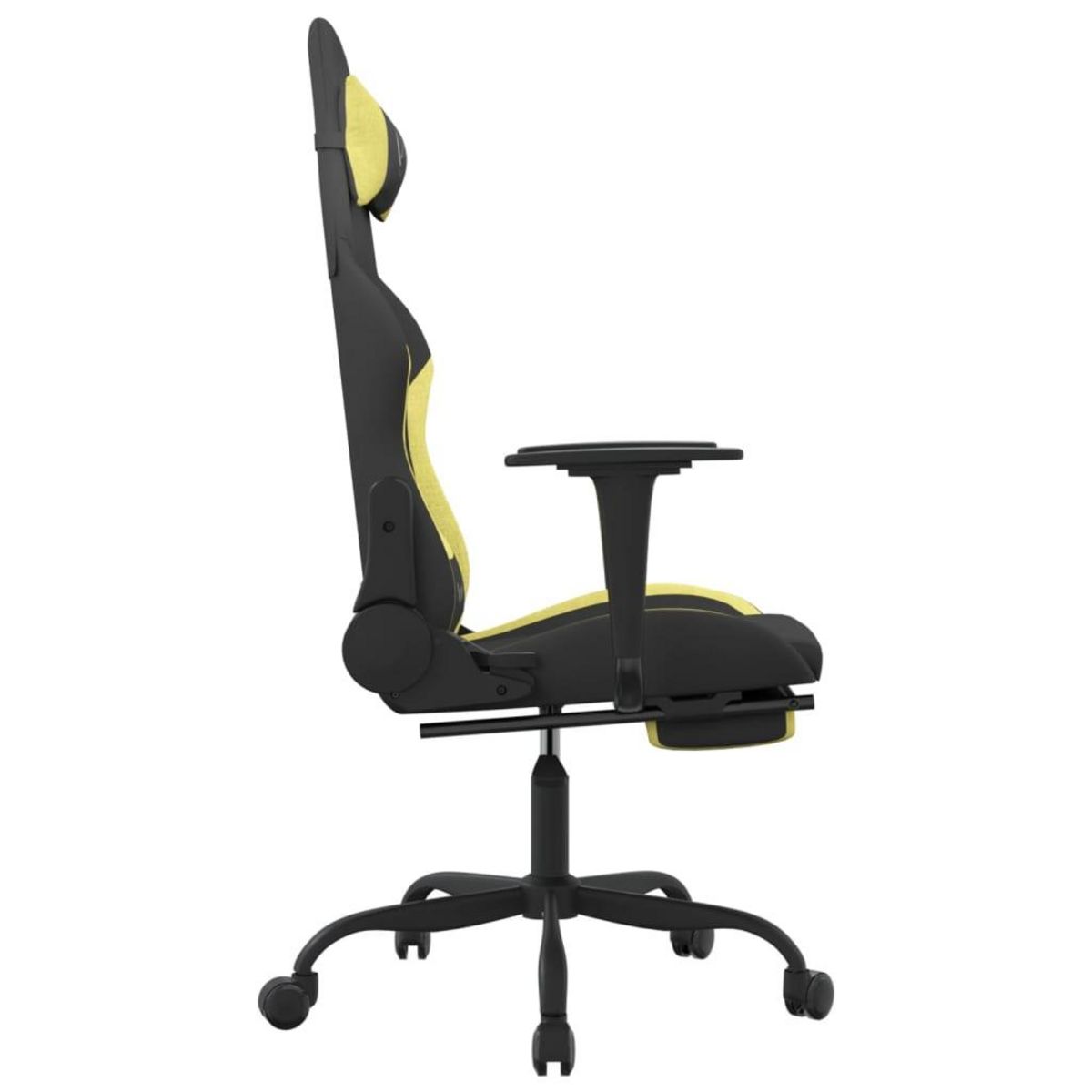 VIDAXL Chaise de jeu avec repose-pied Noir et vert clair