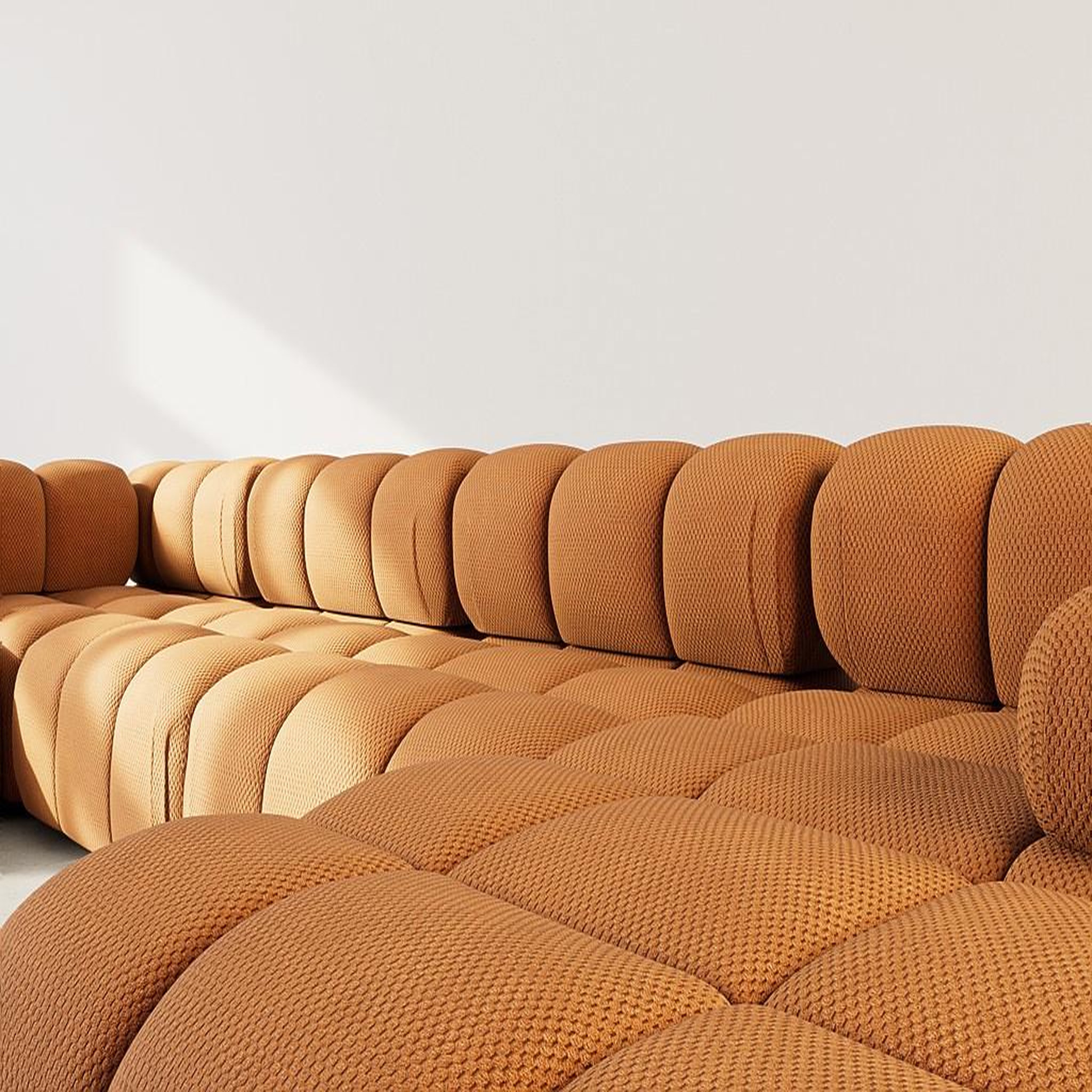 Voir la diapositive 4 : LISA DESIGN Ruby - canapé panoramique modulable d'angle gauche 7 places en velours texturé