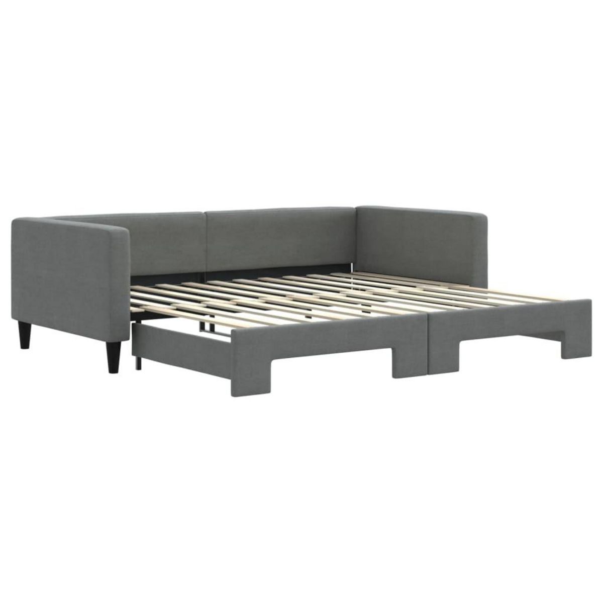 VIDAXL Lit de jour avec gigogne sans matelas gris fonce 100x200 cm