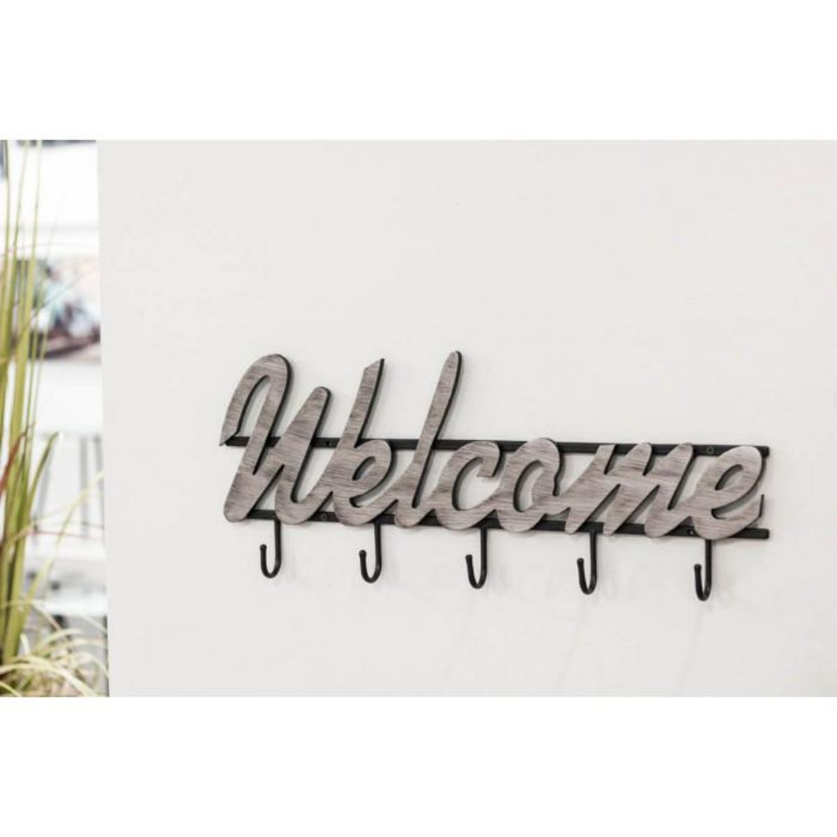 Paris Prix Patère Murale  Welcome  60cm Noir & Gris
