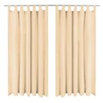 VIDAXL Rideau occultant avec boucles 2 pcs 140 x 175 cm Beige