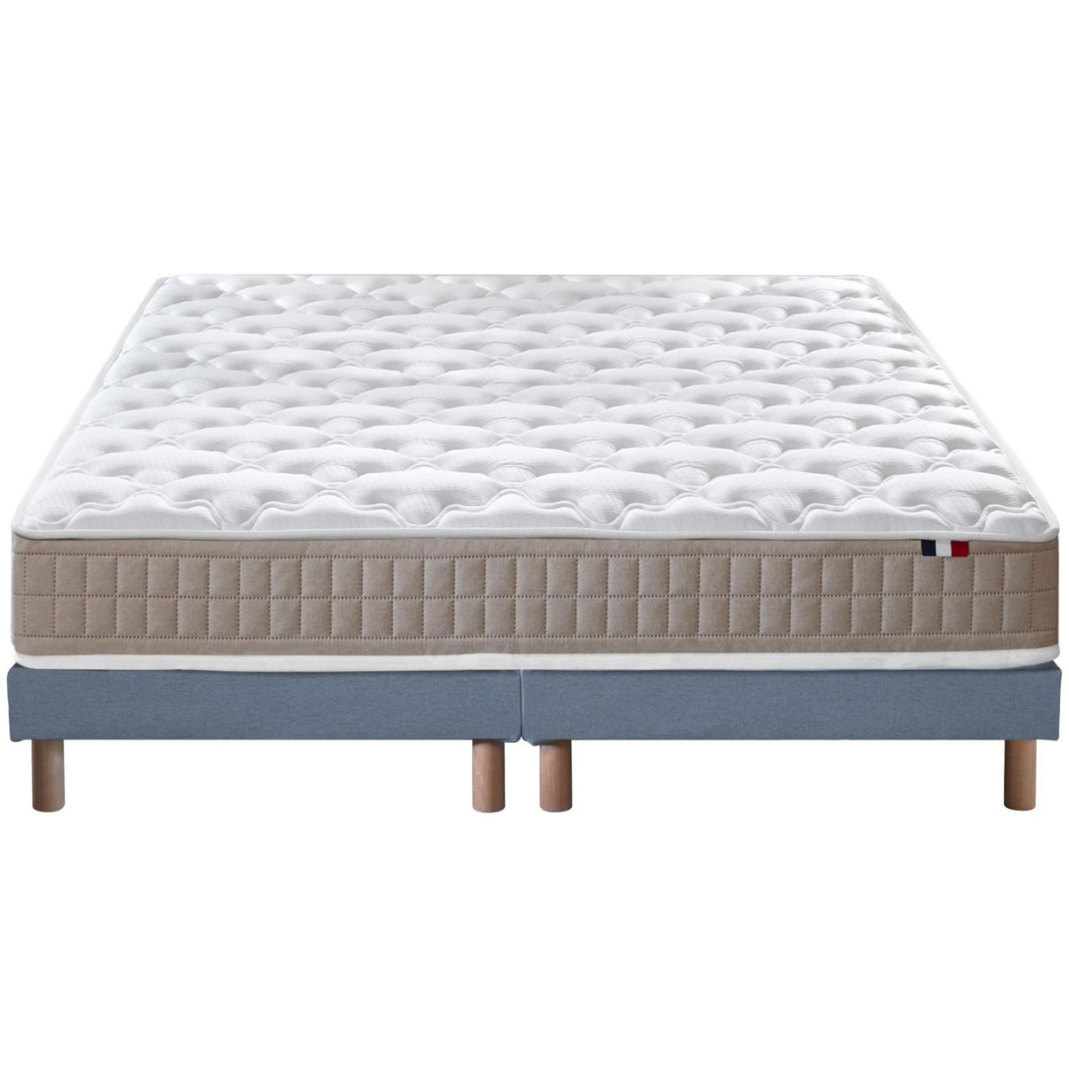 IDLITERIE Ensemble matelas 100% latex 3 zones PURE avec sommier - confort français