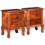 Voir la diapositive 4 : VIDAXL Tables de chevet avec tiroirs 2 pcs Bois d'acacia massif