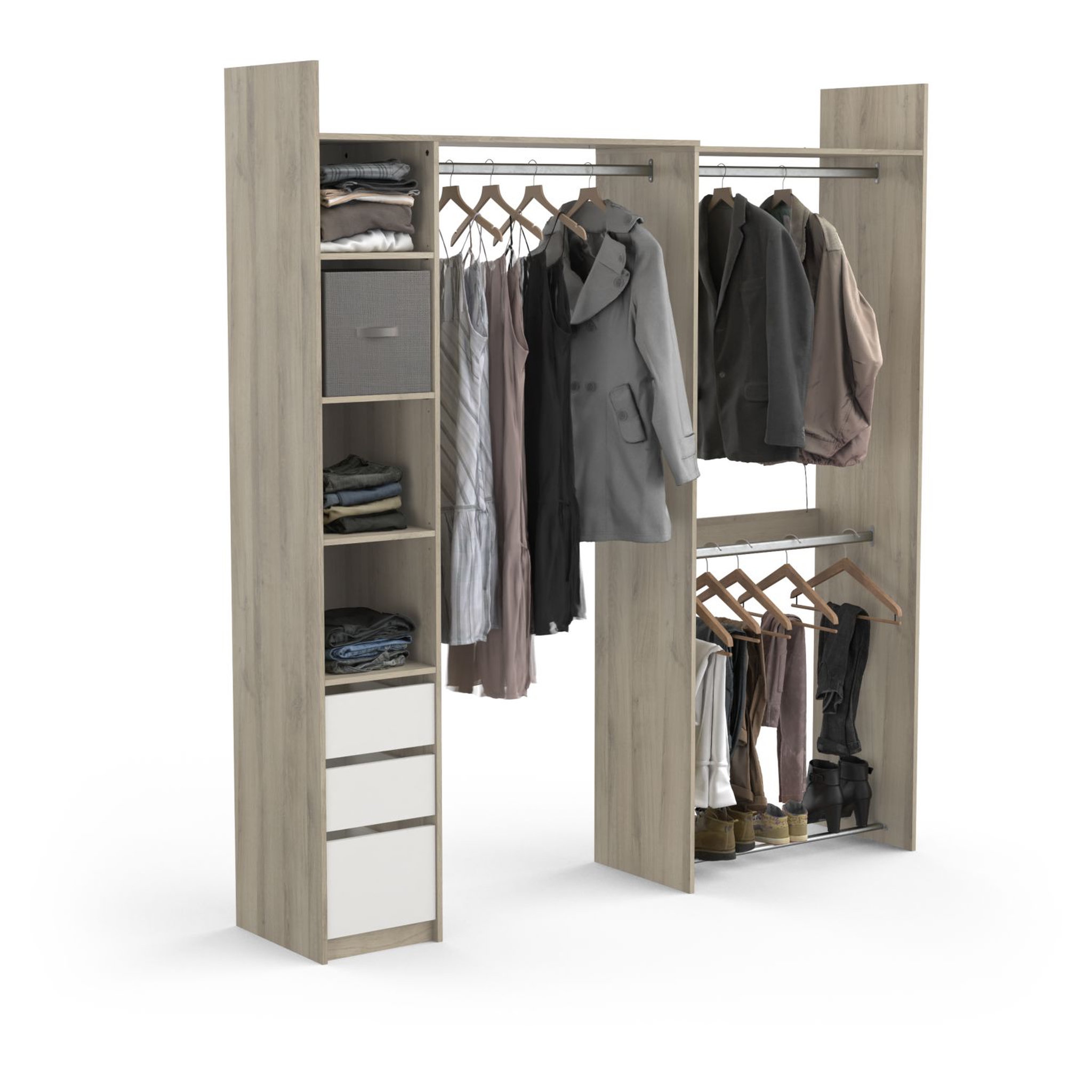 Voir la diapositive 3 : Kit placard adaptable droit ou d'angle WIND