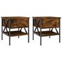 Voir la diapositive 2 : VIDAXL Tables de chevet 2 pcs chene fume 40x42x45 cm bois d'ingenierie