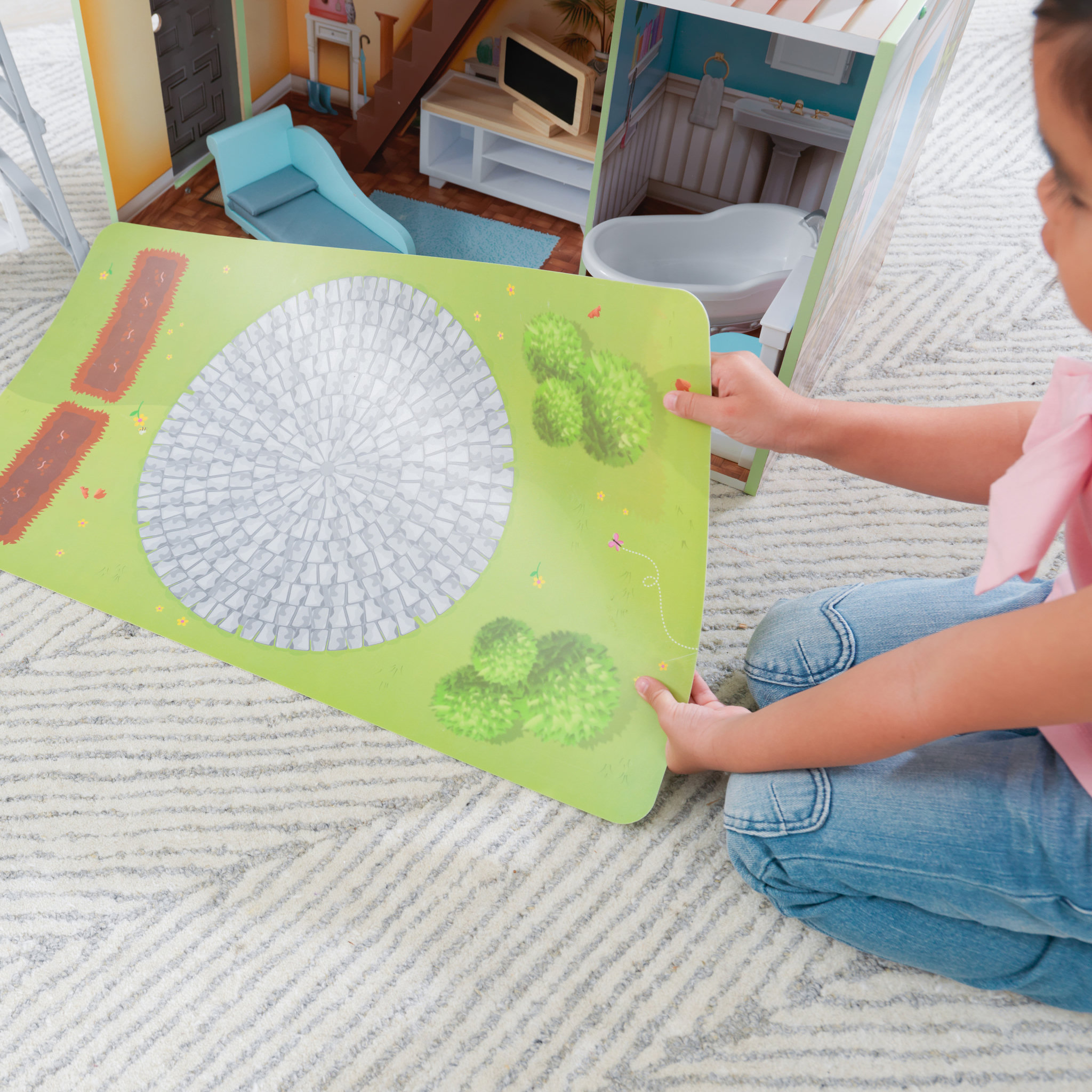 Voir la diapositive 9 : Kidkraft Maison Hallie en bois pour poupées de 30 cm