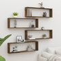 Voir la diapositive 1 : VIDAXL Etageres murales cubiques 4 pcs Chene fume 100x15x30 cm