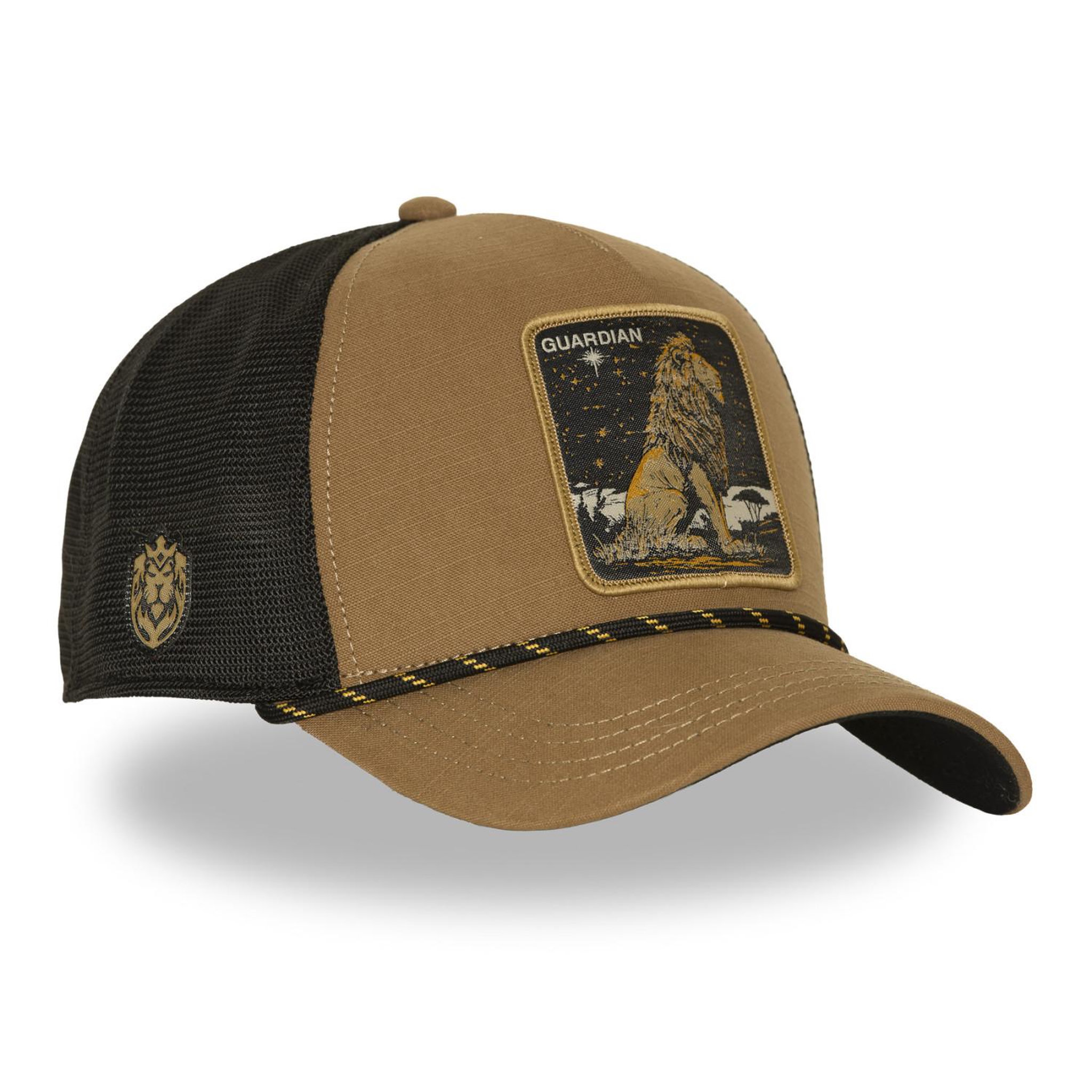 Voir la diapositive 4 : CAPSLAB Casquette trucker premium avec filet et patch lion