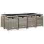 Voir la diapositive 4 : VIDAXL Ensemble a manger d'exterieur 13pcs et coussins poly rotin Gris