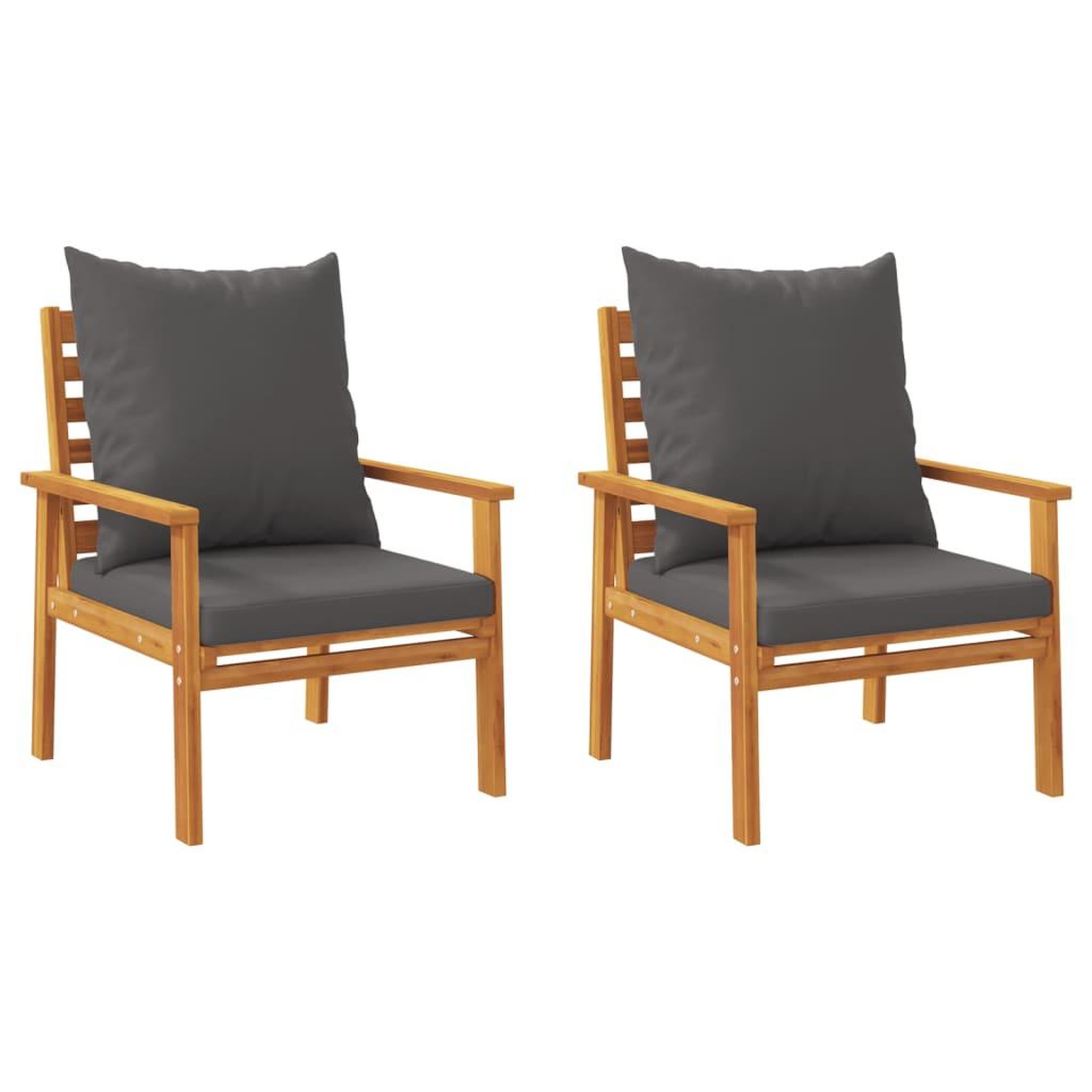Voir la diapositive 4 : VIDAXL Salon de jardin 4 pcs avec coussins Bois d'acacia solide
