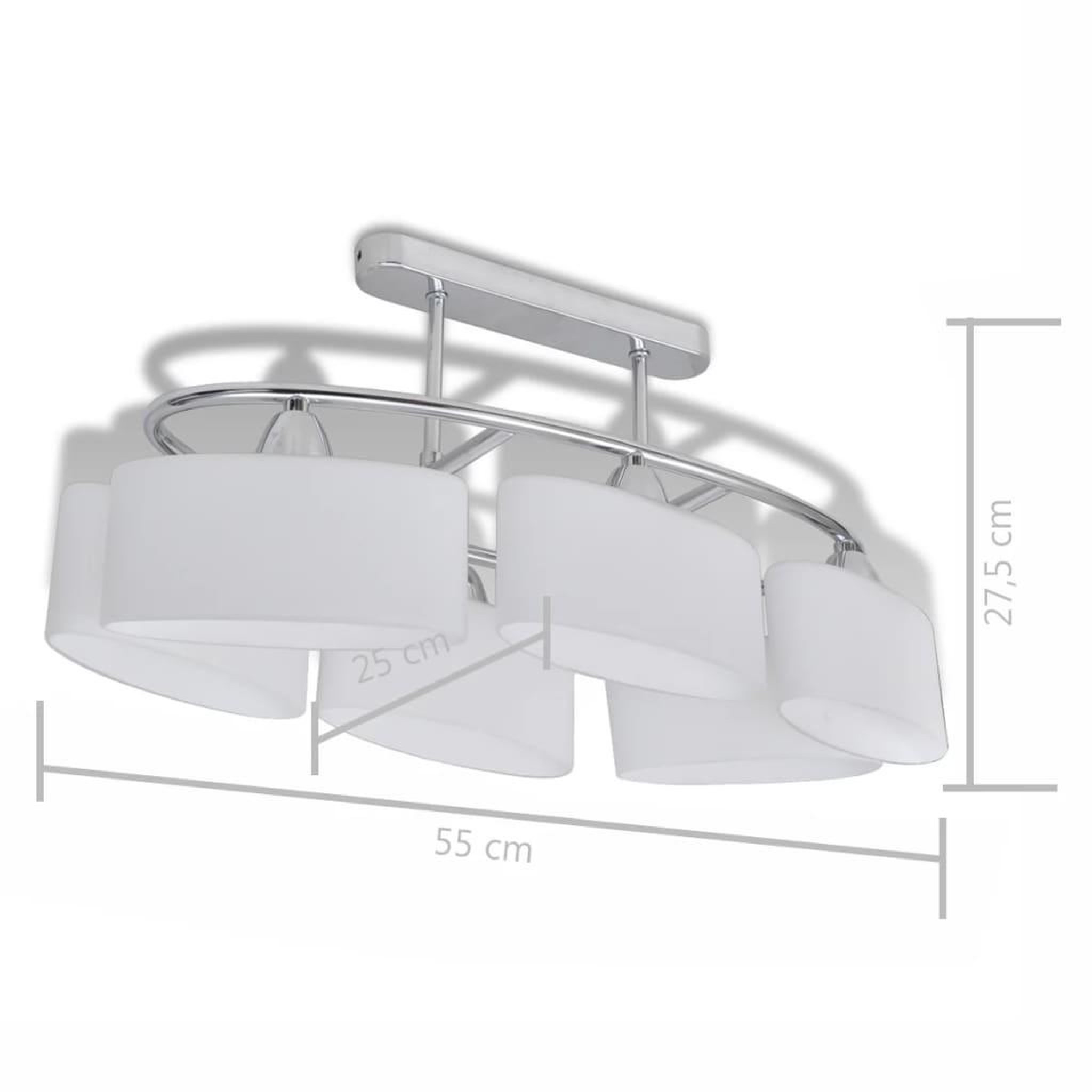 Voir la diapositive 6 : VIDAXL Plafonnier avec abat-jours en verre ellipsoïde 2 pcs E14