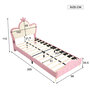 Voir la diapositive 3 : MERAX Lit simple enfant rembourré 90x200cm pu coloris rose led
