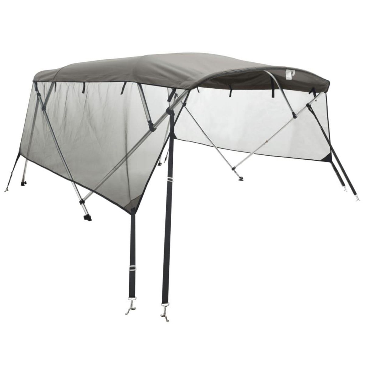 VIDAXL Toit bimini a 4 arceaux parois en maille 243x(200-213)x137 cm