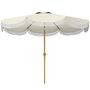 Voir la diapositive 5 : OUTSUNNY Parasol de jardin extérieur parasol inclinable rond Ø2,7 x 2,4 m parasol droit avec ouverture fermeture manivelle, franges, toile 180 g/m² protection UPF 30+, pour balcon, terrasse, bleu