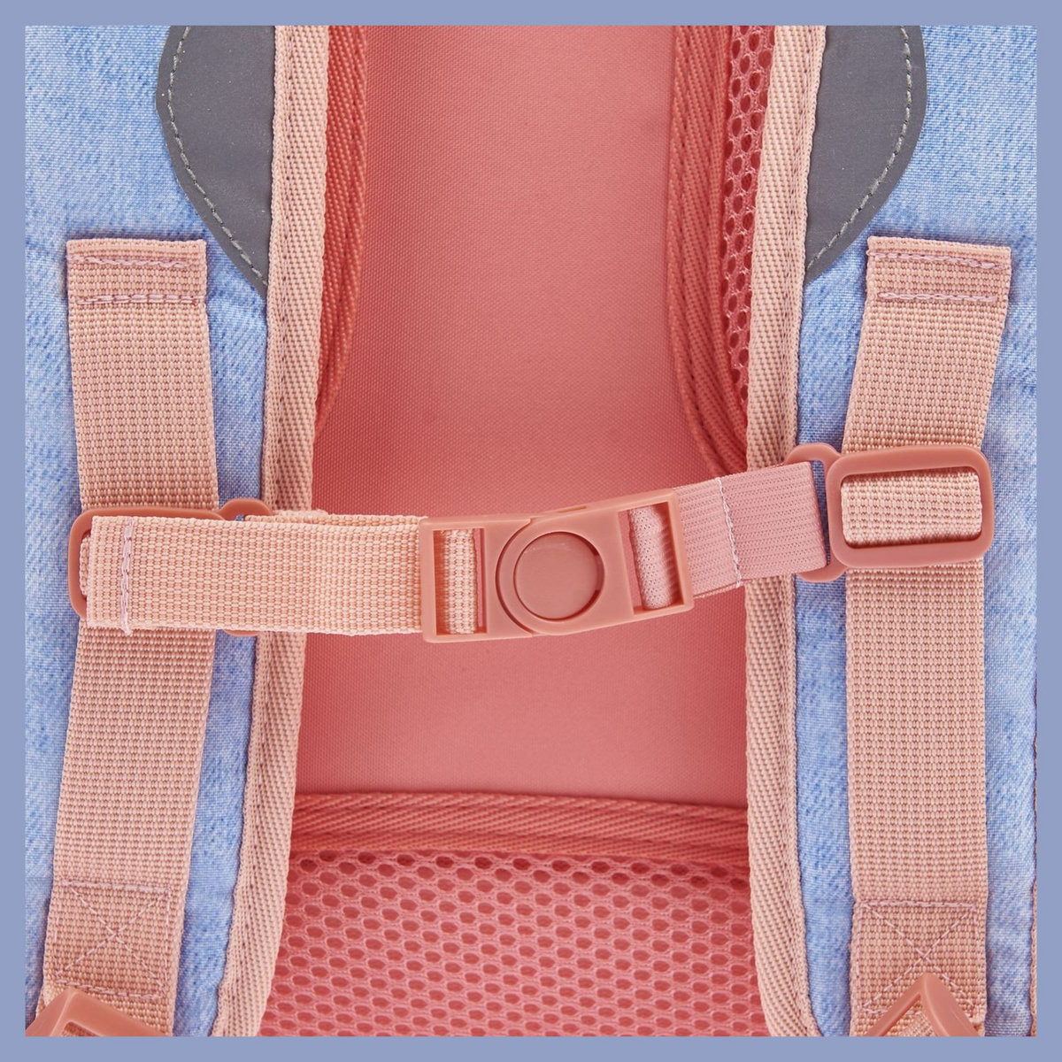 AUCHAN Cartable 41 cm bleu STICKY HAPPINESS