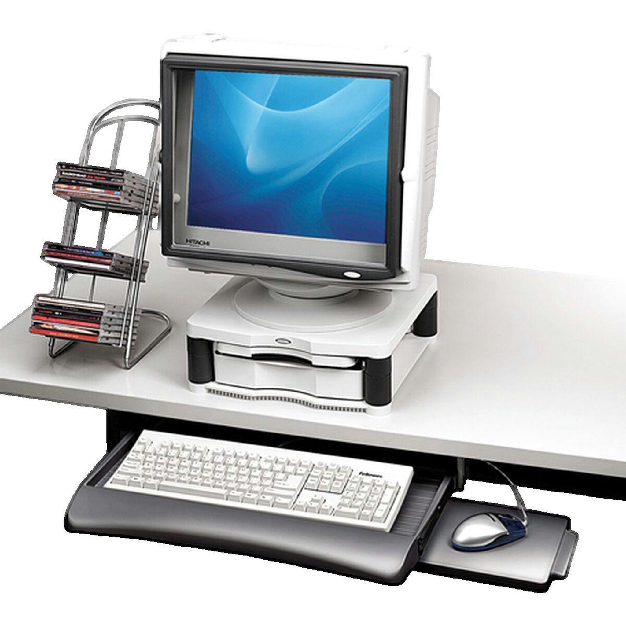 Voir la diapositive 3 : Fellowes Tiroir de clavier Fellowes 93804 avec finition graphite