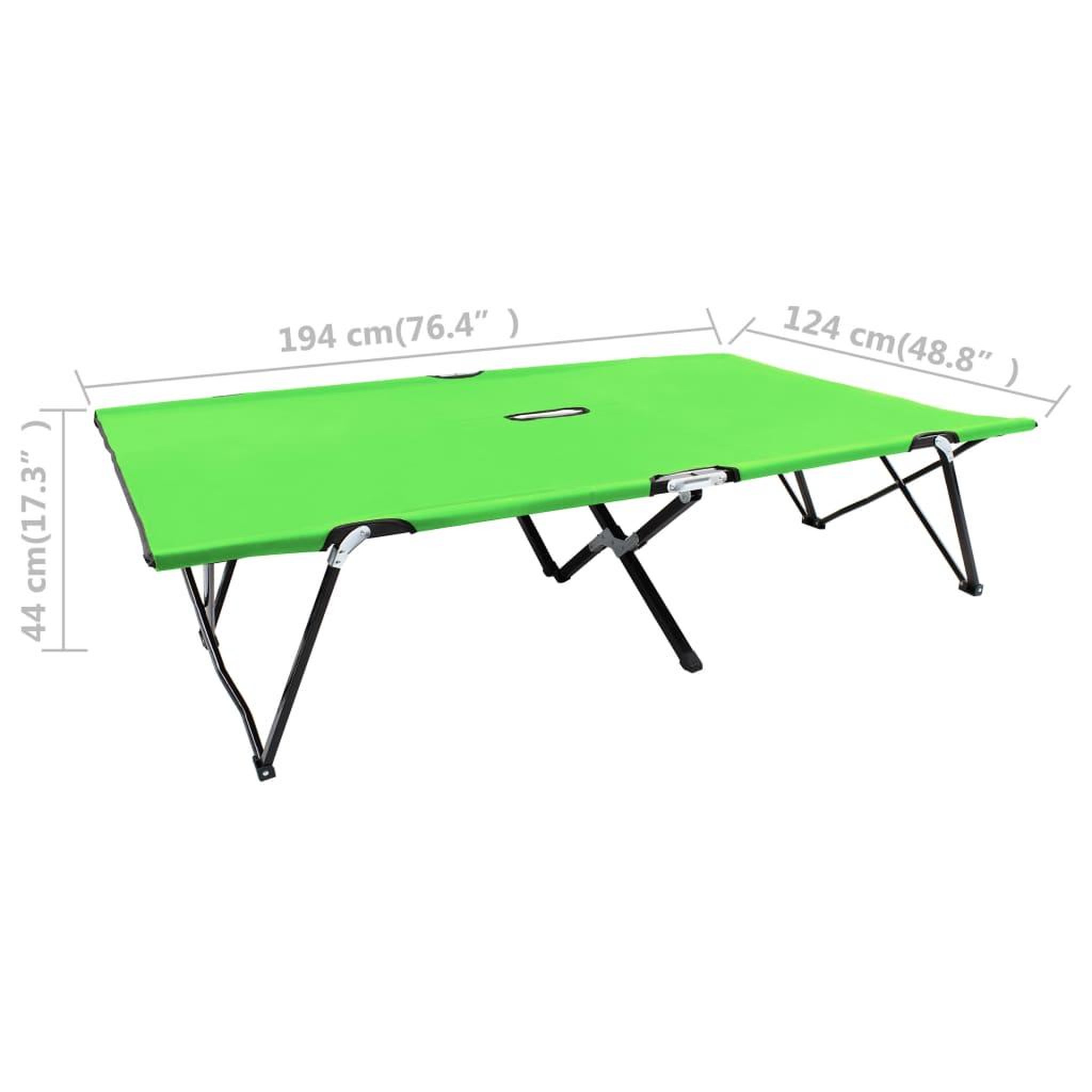Voir la diapositive 6 : VIDAXL Chaise longue pliable 2 places vert acier