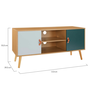 Voir la diapositive 6 : ID MARKET Meuble TV 113 cm scandinave ALIZE bois et vert