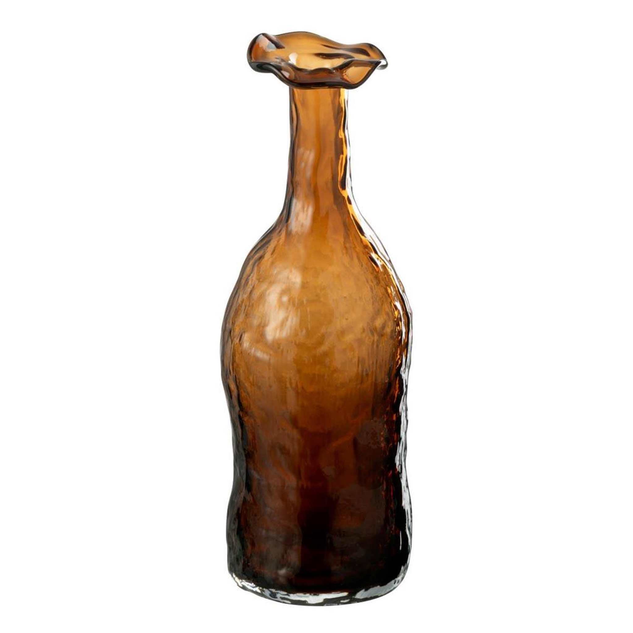 Voir la diapositive 1 : J-LINE Vase Design en Verre  Eclosion  27cm Marron
