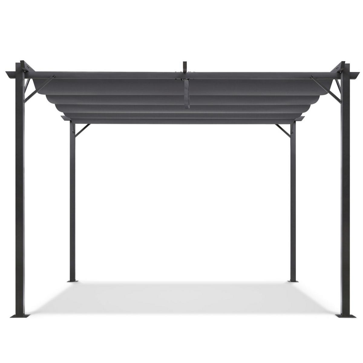 ID MARKET Pergola toit rétractable 4 pieds 3x4 M tonnelle gris anthracite
