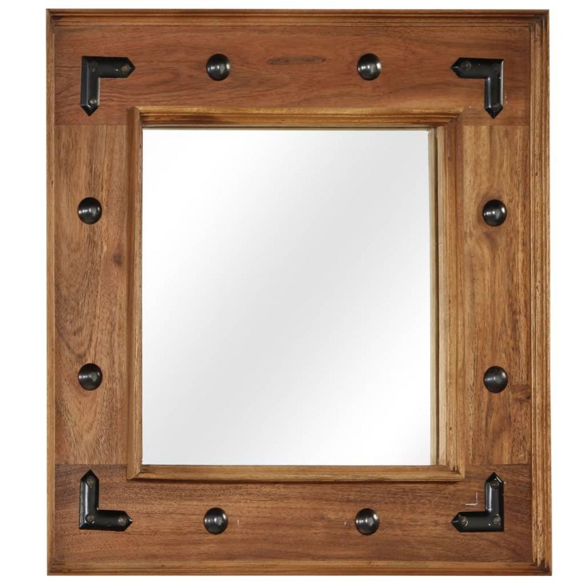 VIDAXL Miroir Bois d'acacia massif 50 x 50 cm