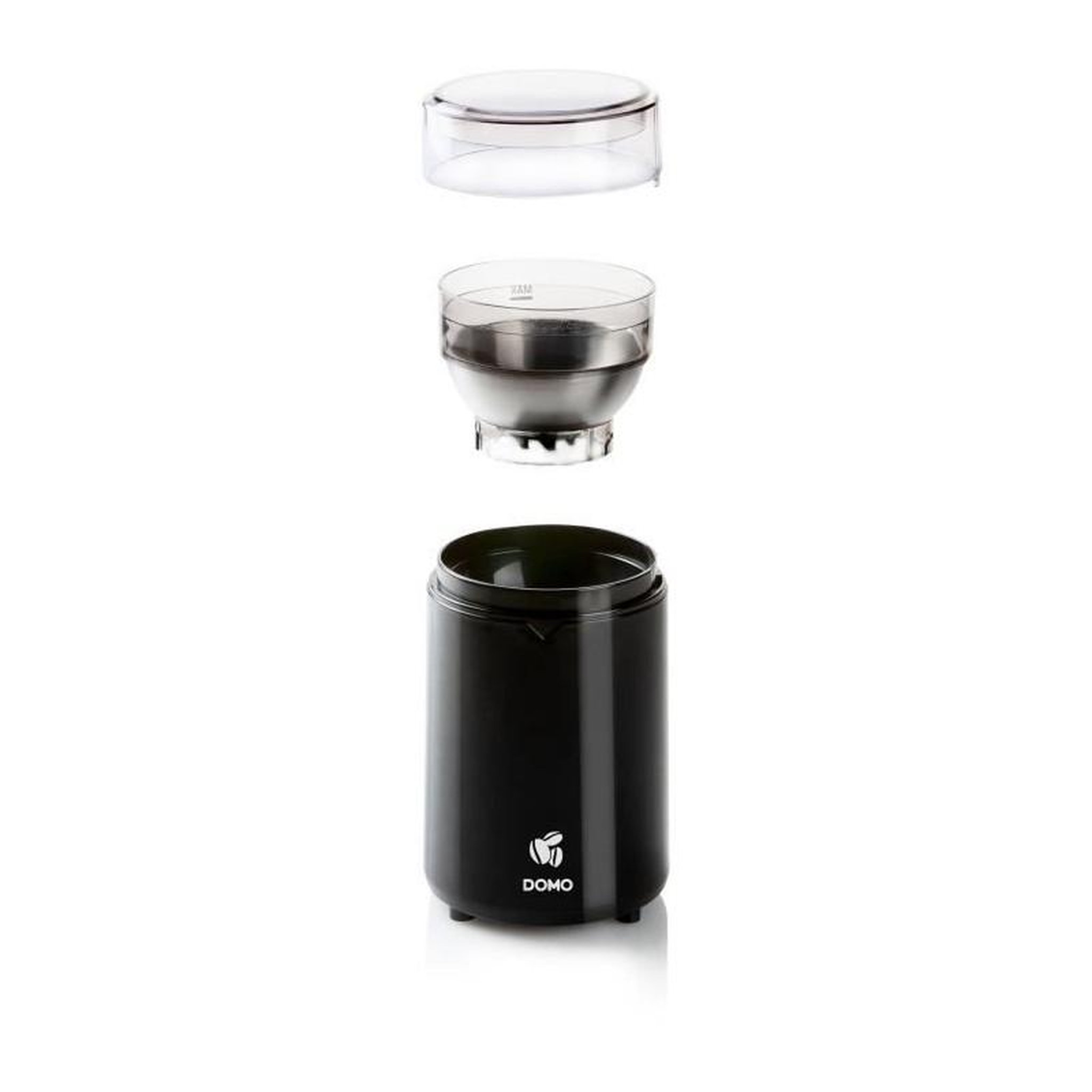 Voir la diapositive 2 : Domo Moulin a café électrique - DOMO - DO712K - 150 W - Capacité : 70 g - Mécanisme broyeur a meules