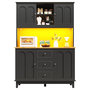 Voir la diapositive 1 : MERAX Buffet de cuisine 4 portes 3 tiroirs - 120 cm noir led mdf