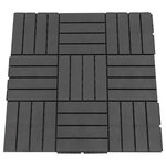 OUTSUNNY Caillebotis - dalles terrasse - lot de  9 - emboîtables, installation très simple - petits carreaux composite plastique imitation bois noir