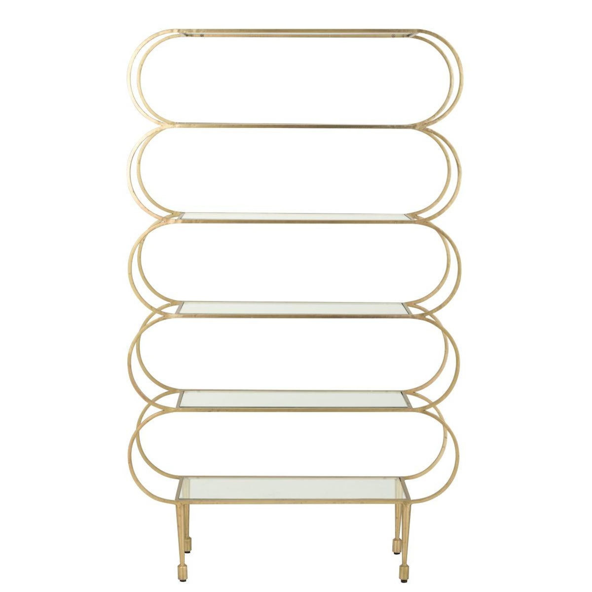 Paris Prix Étagère Design en Verre  Qasr  177cm Doré