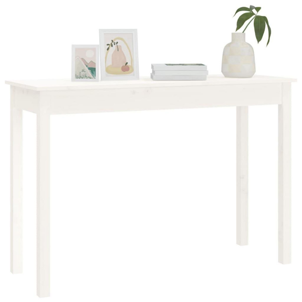 VIDAXL Table console Blanc 110x40x75 cm Bois massif de pin