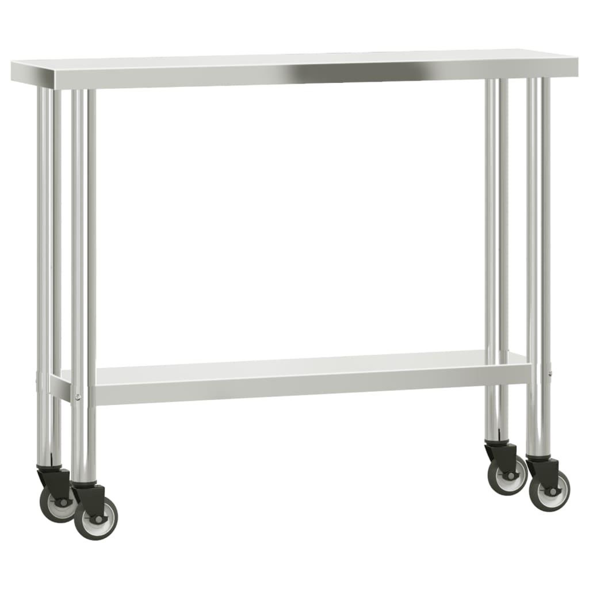 Voir la diapositive 4 : VIDAXL Table de travail de cuisine avec etagere 110x30x120 cm inox