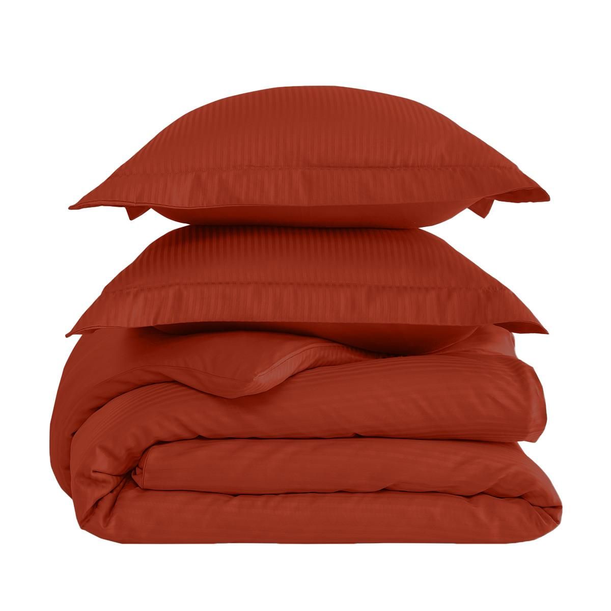 Sensei Maison Housse de couette rayée réversible satin de coton VERSALUXE