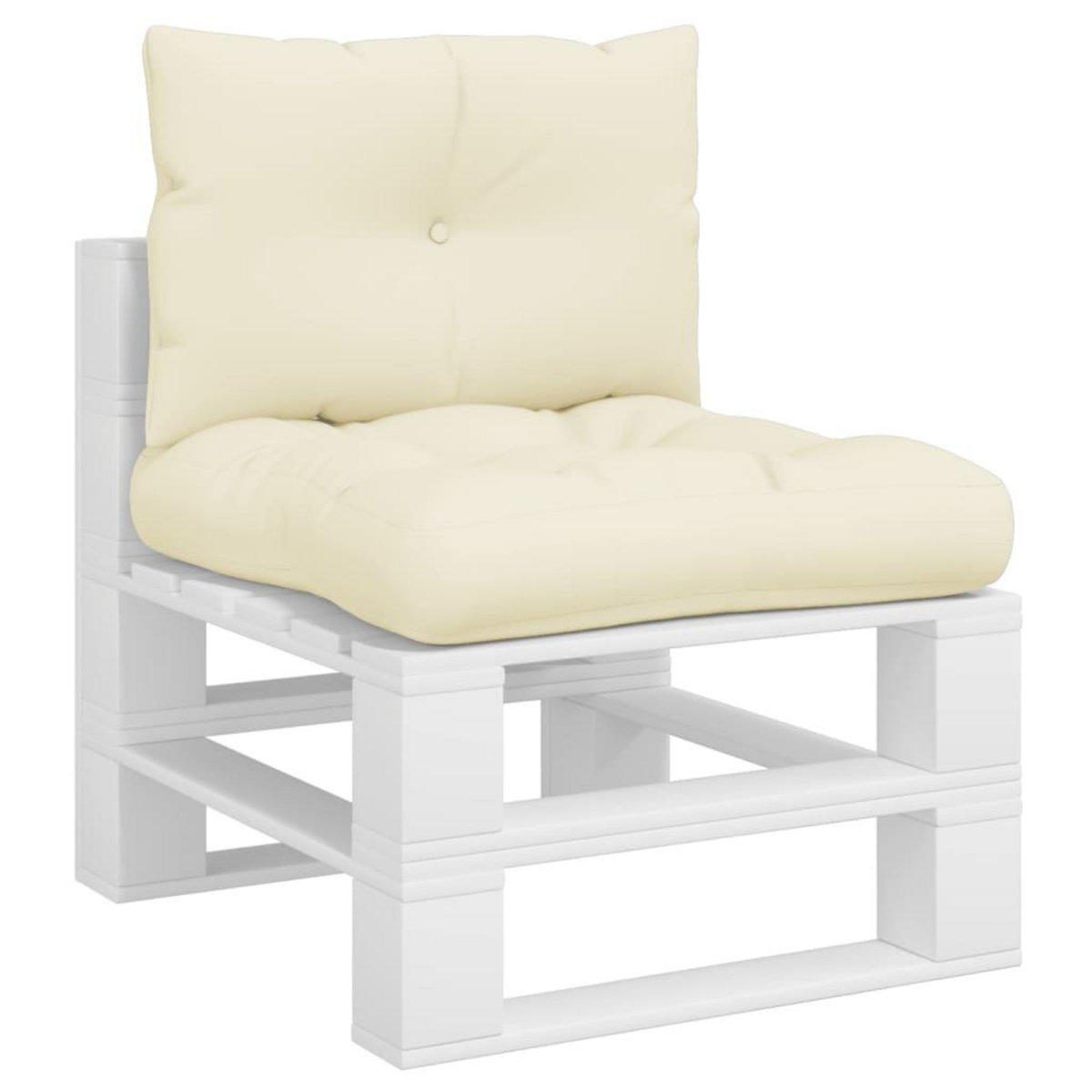 VIDAXL Coussins de palette lot de 2 creme tissu