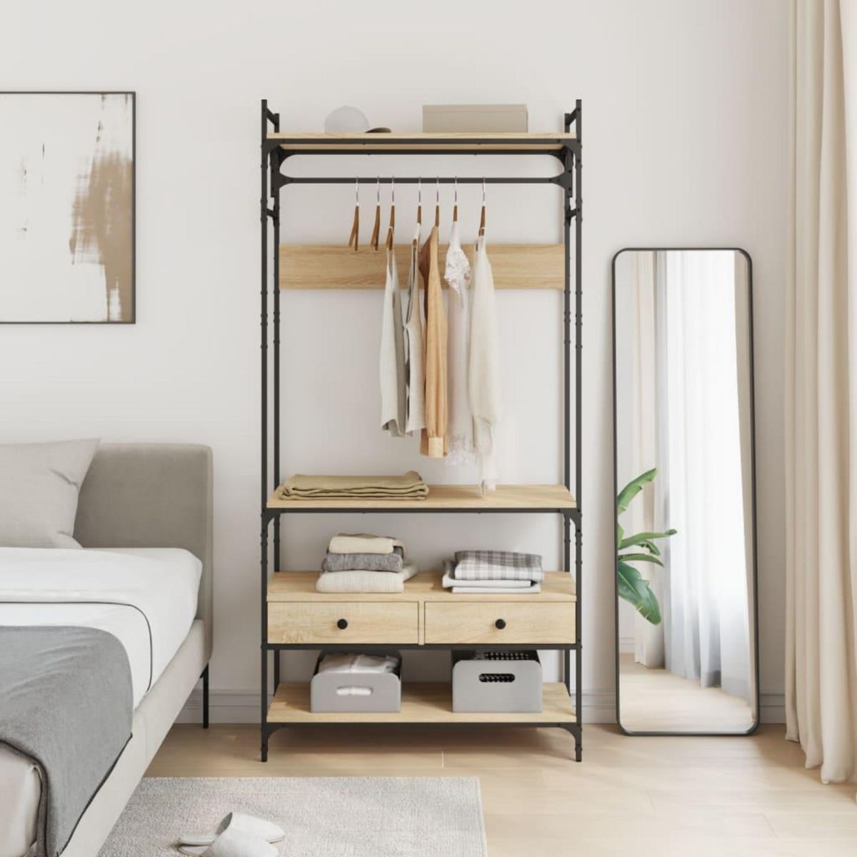 VIDAXL Armoire a tiroirs chene sonoma 89x39x184,5 cm bois d'ingenierie