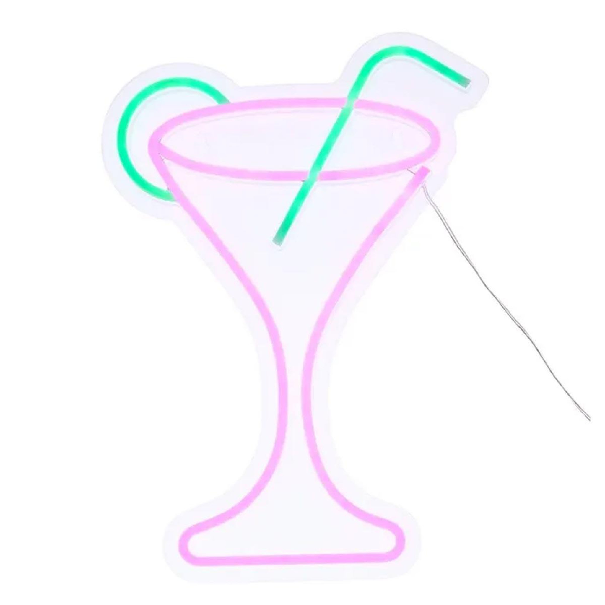 ATMOSPHERA Néon led mural  cocktail  34cm violet