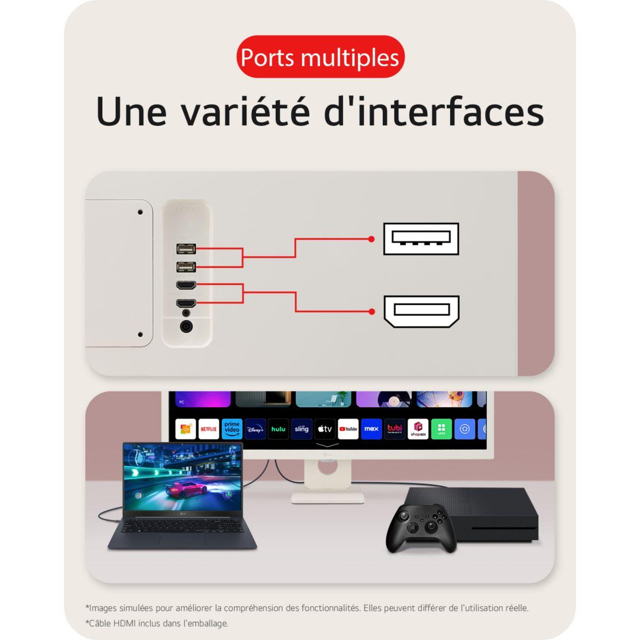 Voir la diapositive 5 : LG Ecran PC 27U511SA-W.AEU Smart Monitor IPS 27''