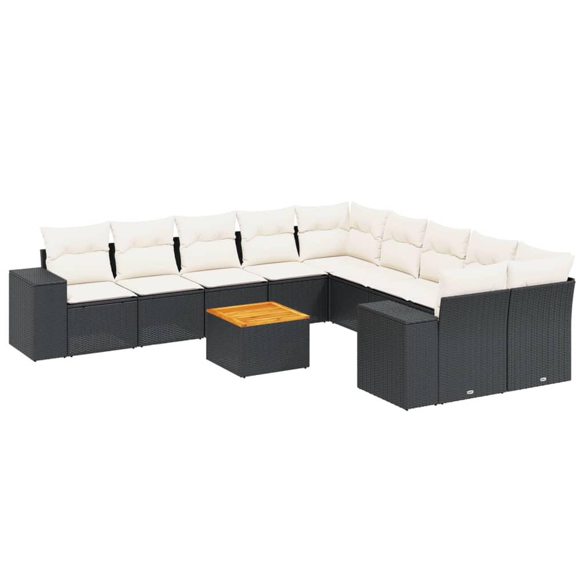Voir la diapositive 2 : VIDAXL Salon de jardin 11 pcs avec coussins noir resine tressee