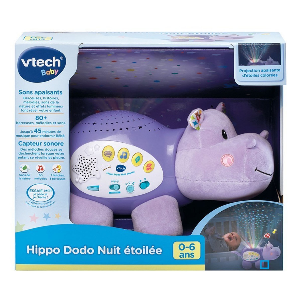 VTECH Veilleuse Hippo Dodo Nuit étoilée