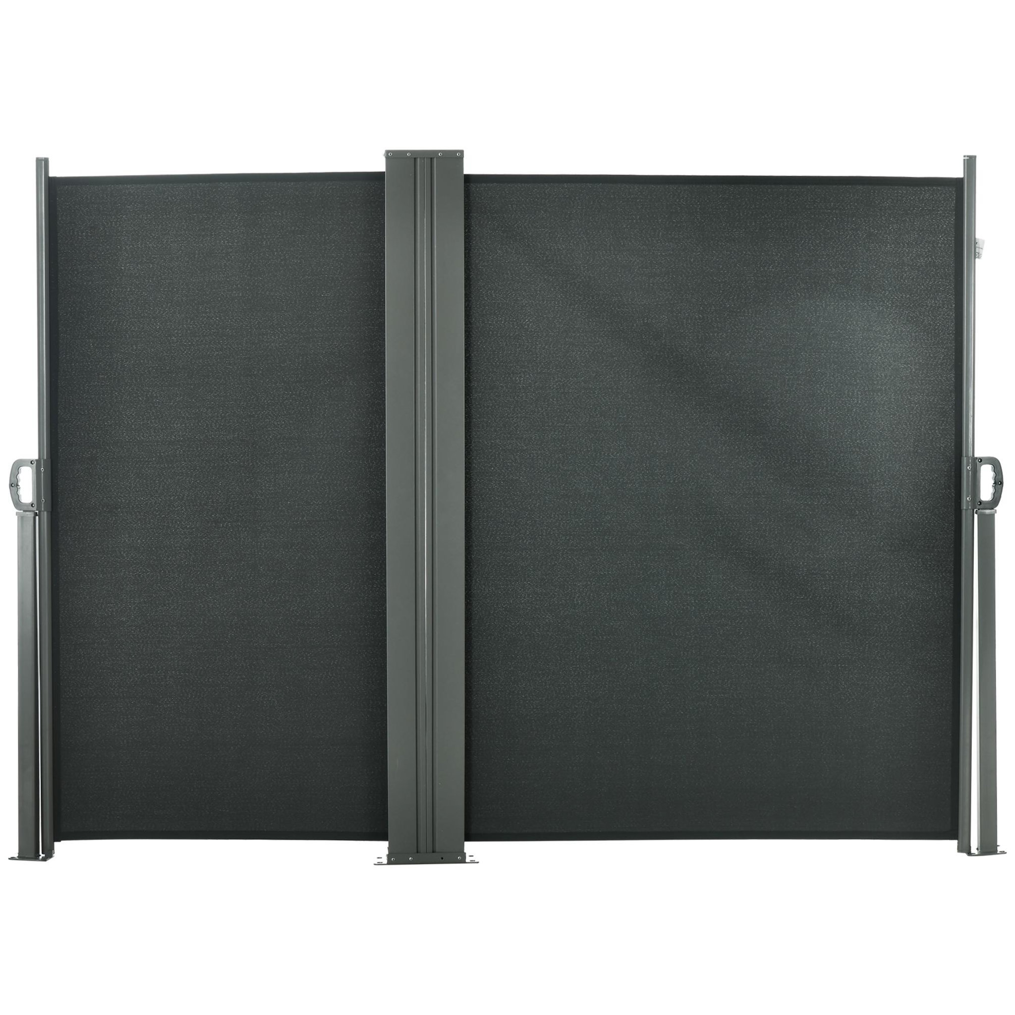 Voir la diapositive 1 : OUTSUNNY Double store latéral brise-vue paravent rétractable dim. 6L x 1,60H m polyester anti-UV haute densité gris