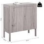 Voir la diapositive 3 : HOMCOM Meuble salle de bain - meuble sous-vasque - placard 2 portes avec étagère - dim. 60L x 30l x 70H cm - MDF imitation bois gris